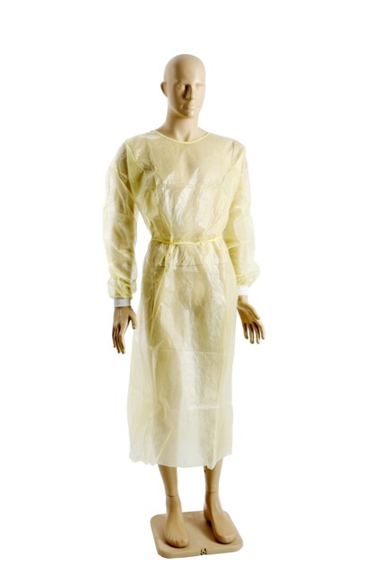 Med Comfort Vlies Besucherkittel | Mit PE-Beschichtung | Gelb | 10 Stück/Beutel