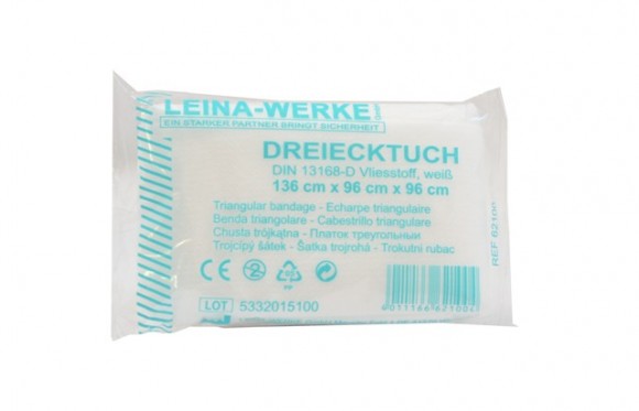 Leina Dreiecktuch Vlies Weiß unsteril 136 cm x 96 cm x 96 cm