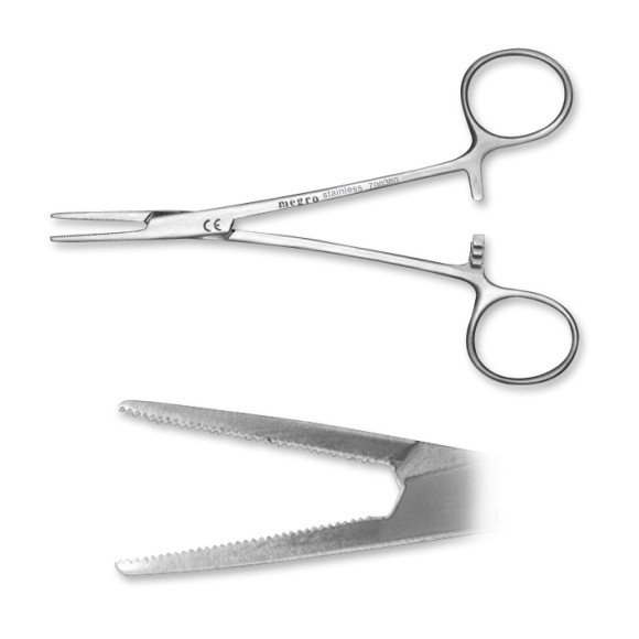 Halstedt - Mosquito Arterienklemme | gerade | gerieft | 12,5 cm