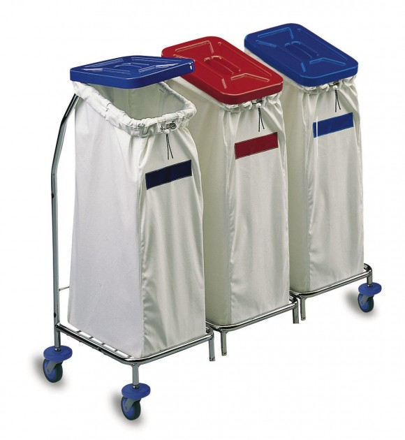 Floorstar | Wäschewagen | 3-fach | Verchromt | Ohne Deckel und Säcke | WS3