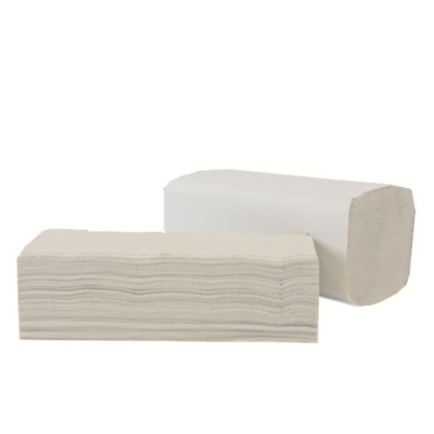 Falthandtuch | 25 x 23 cm | 1-lagig | ZZ-Falz | Natur | 5000 Stück/Karton