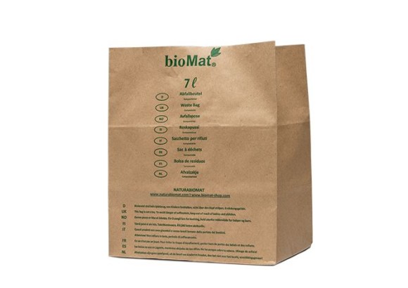 BIOMAT® | Bio Abfallbeutel | 7 Liter | Aus Kraftpapier | 40 Stück/Bündel