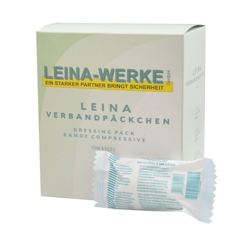 Verbandpäckchen | 6 cm x 8 cm | Wundkompressen auf Fixierbinde | Karton mit 25 Stück