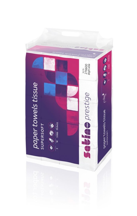 Satino Prestige Handtuchpapier | 20,6 x 32 cm | 2-lagig | 3.000 Blatt/Karton