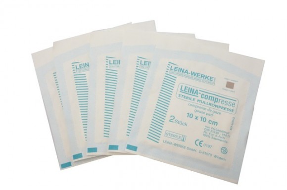 Mullkompressen | 10 cm x 10 cm | Steril | Weiß | 5 x 2 Stück