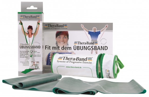 TheraBand® Übungsband | 12,8 cm x 2,5 m | Grün ( starker Wiederstand)